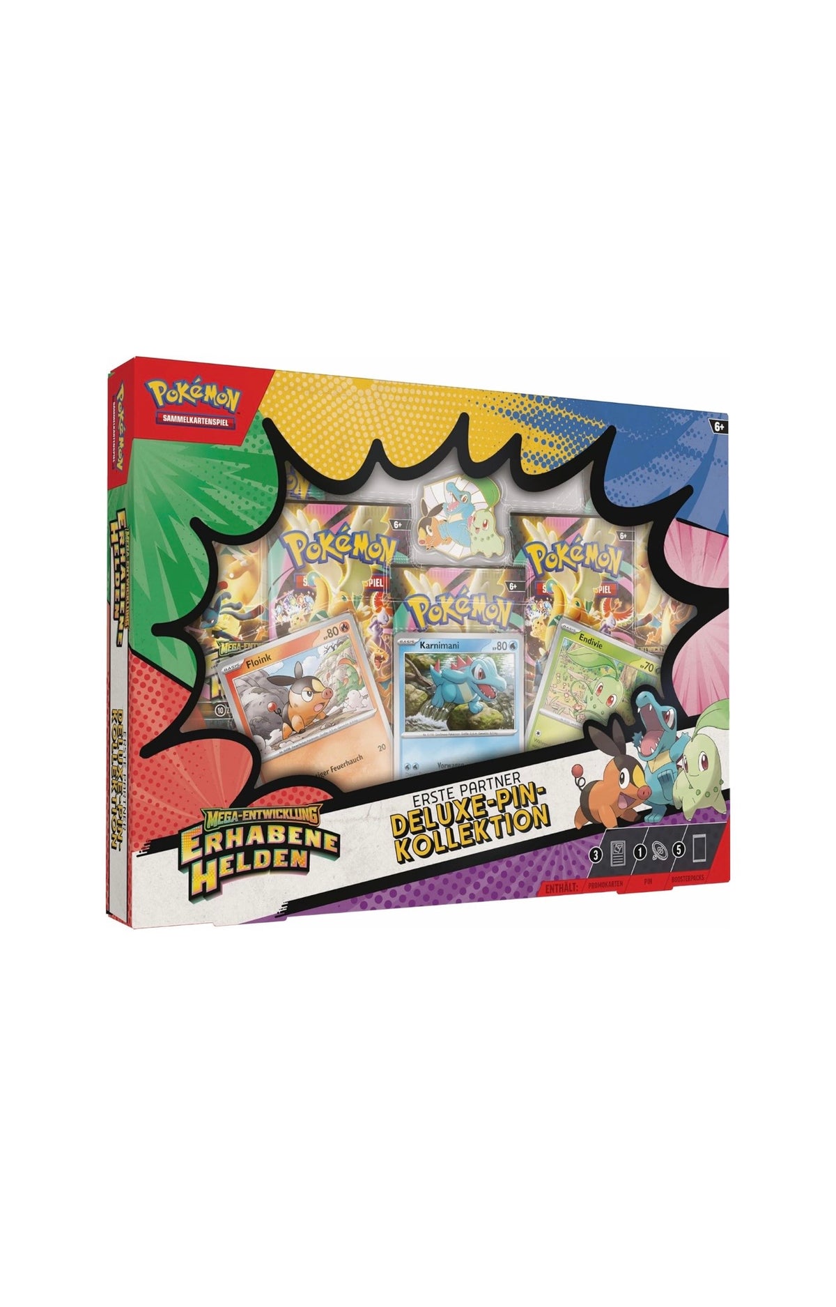 Pokémon Mega-Entwicklung – Erhabene Helden Erste Partner Deluxe-Pin-Kollektion – Deutsch